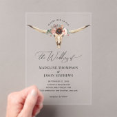 ウエスタンボヘミアンフローラカウースカル結婚ズ アクリル招待状 (インサイチュ (ポータブル))