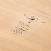 ウエスタンボヘミアンフローラカウースカル結婚ズ アクリル招待状 (レイダウン)