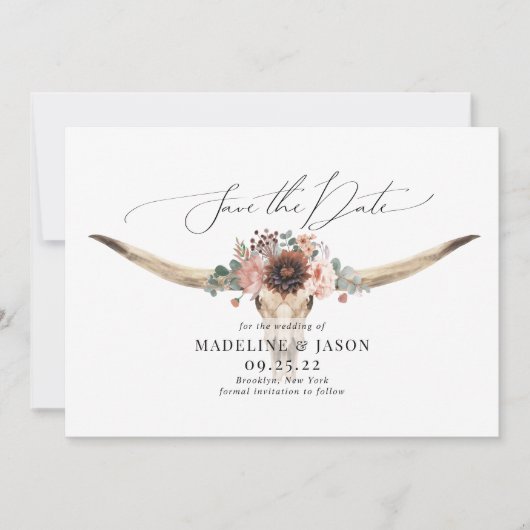 ウエスタンボヘミアンフローラカウースカル結婚ズ セーブザデート (正面)