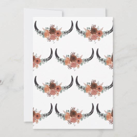 ウエスタンボヘミアンフローラカウースカル結婚ズ 招待状 (裏面)