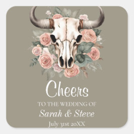 ウエスタンボホカウフローラスカルセージ結婚ズ スクエアシール