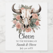 ウエスタンボホカウフローラスカルセージ結婚ズ ワインラベル (シングルラベル)