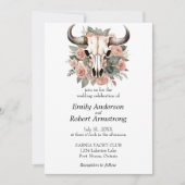 ウエスタンボホカウフローラスカルセージ結婚ズ 招待状 (正面)