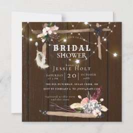 ウエスタンボホブライダルシャワー マグネット招待状