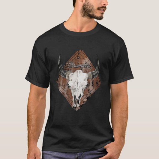 ウエスタンボホブルスカルラングラーカウボーイ Tシャツ (正面)