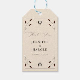 ウエスタンボホホースシューモノグラムランチファーム結婚ズ ギフトタグ