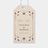 ウエスタンボホホースシューモノグラムランチファーム結婚ズ ギフトタグ (裏面)