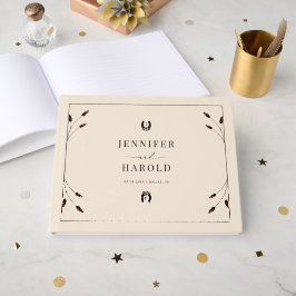 ウエスタンボホホースシューモノグラムランチファーム結婚ズ ゲストブック