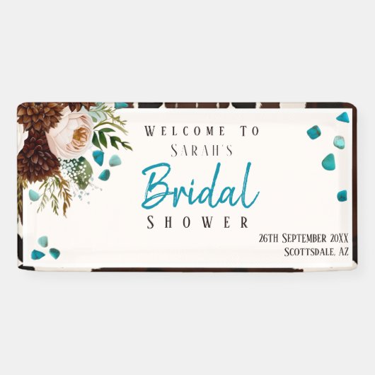 ウエスタンボホワイルドフラワーターコイズ 横断幕 (横)