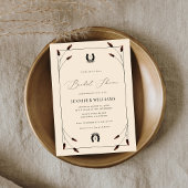 ウエスタンボホーホースシューモノグラムブライダルシャワー 招待状