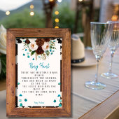 ウエスタンボホーワイルドフラワーズターコイズリングや輪狩りゲーム 招待状