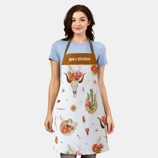 ウエスタンボホ エプロン (着用した状態)