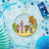 ウエスタンマットンブスティンカウボーイ女性のカーボーイキッズパーティー ペーパープレート (パーティー)