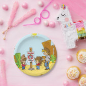 ウエスタンマットンブスティンカウボーイ女性のカーボーイキッズパーティー ペーパープレート (パーティー)