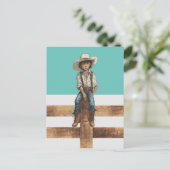 ウエスタンヤングカウボーイオンポストカントリーランチスタイル ポストカード (スタンド正面)