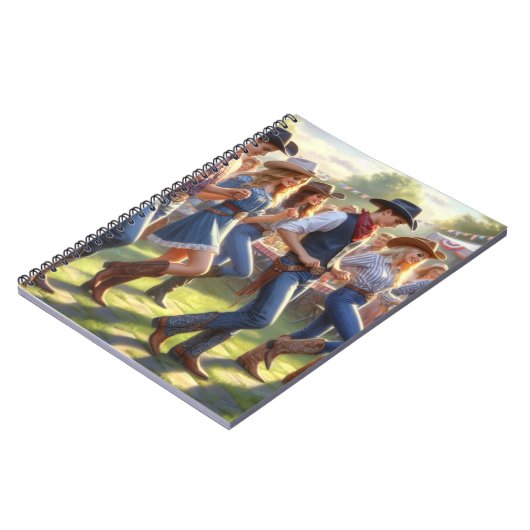 ウエスタンラインダンス女性のカーボーイ ノートブック (左側)