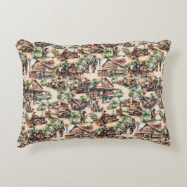 ウエスタンランチまたはカントリーファームシーン アクセントクッション