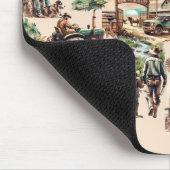 ウエスタンランチまたはカントリーファームシーン マウスパッド (コーナー)