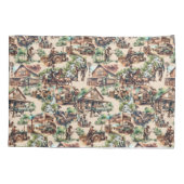 ウエスタンランチまたはカントリーファームシーン 枕カバー (裏面-左)