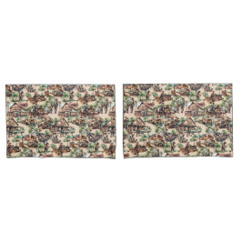 ウエスタンランチまたはカントリーファームシーン 枕カバー