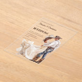 ウエスタンランチ結婚式招待状 アクリル招待状 (レイダウン)