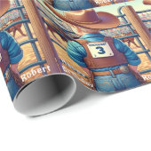 ウエスタンリトルカウボーイサードゥ誕生日ロデオ ラッピングペーパー (ロールコーナー)
