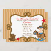 ウエスタンリトルカウボーイ誕生日招待状 招待状 (正面/裏面)