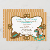 ウエスタンリトルグリーンカウボーイベビーシャワー招待状 招待状 (正面/裏面)