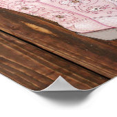 ウエスタンリトルピンクカウガールベイビーシャワー ポスター (角)