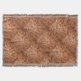 ウエスタンレザープリントブランケット スローブランケット