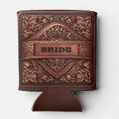 ウエスタンレザープリント結婚ブラウンズブライドカスタム 缶クーラー (裏面)