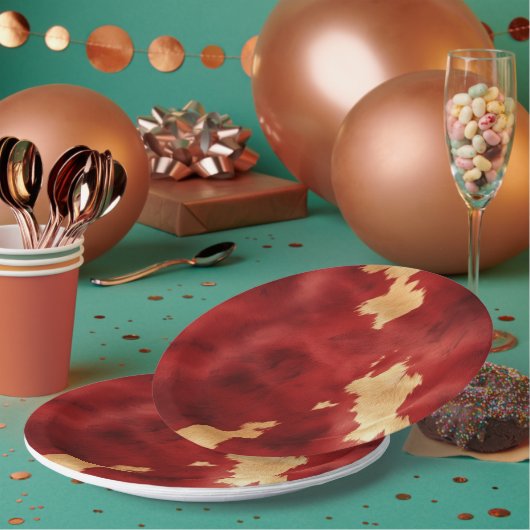 ウエスタンレッドクリームコウィド動物 ペーパープレート (複数)