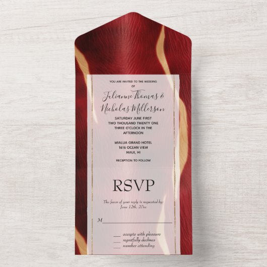 ウエスタンレッドクリームコウィド オールインワン招待状 (内側)