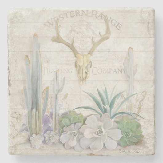 ウエスタンレンジデザートサウスウェストディアアンアントラースカル ストーンコースター (正面)