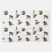 ウエスタンロデオイベントカウボーイズ女性のカーボーイ任意の色 キッチンタオル (横)