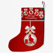 ウエスタンロデオイベントバレルレーシング女性のカーボーイ スモールクリスマスストッキング (裏面)