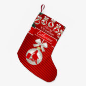 ウエスタンロデオイベントバレルレーシング女性のカーボーイ スモールクリスマスストッキング (正面 (吊り時))