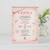 ウエスタンロデオウォッチンピンクガール誕生日 招待状 (スタンド正面)