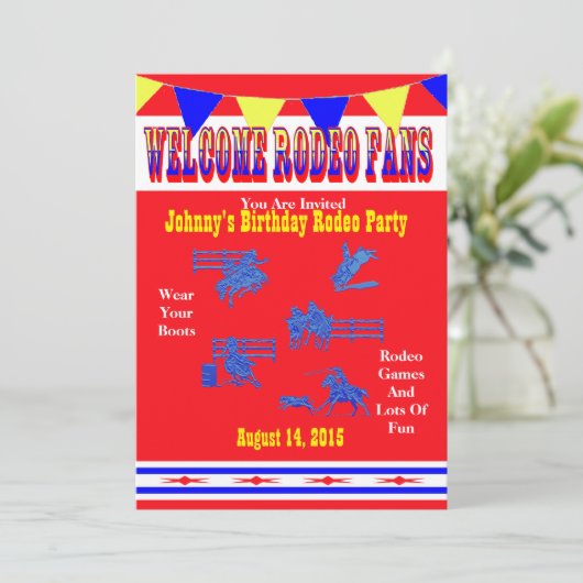 ウエスタンロデオカウボーイオアール女性のカーボーイパーティー 招待状 (スタンド正面)