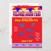 ウエスタンロデオカウボーイオアール女性のカーボーイパーティー 招待状 (正面/裏面)