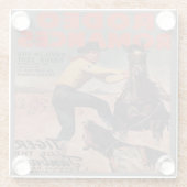 ウエスタンロデオカウボーイカーフローピンロデオロマンス ガラスコースター (裏面)