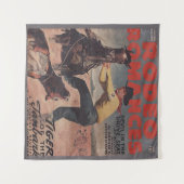 ウエスタンロデオカウボーイカーフローピンロデオロマンス タペストリー (正面(横))