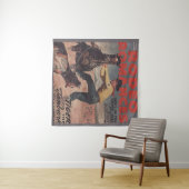 ウエスタンロデオカウボーイカーフローピンロデオロマンス タペストリー (インサイチュ(横))