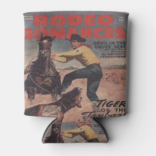 ウエスタンロデオカウボーイカーフローピンロデオロマンス 缶クーラー (正面)