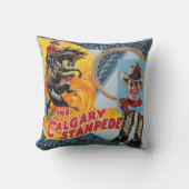 ウエスタンロデオカウボーイコラージュプリントスローパイロー クッション (正面)