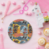 ウエスタンロデオカウボーイコラージュプリント紙プレート ペーパープレート (パーティー)