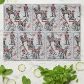 ウエスタンロデオカウボーイズローピン キッチンタオル (折り畳み)