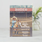 ウエスタンロデオカウボーイパーソナライズされた誕生日 招待状 (スタンド正面)