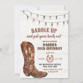 ウエスタンロデオカウボーイブーツ誕生日招待状 招待状 (正面)