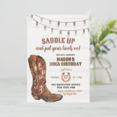 ウエスタンロデオカウボーイブーツ誕生日招待状 招待状 (スタンド正面)